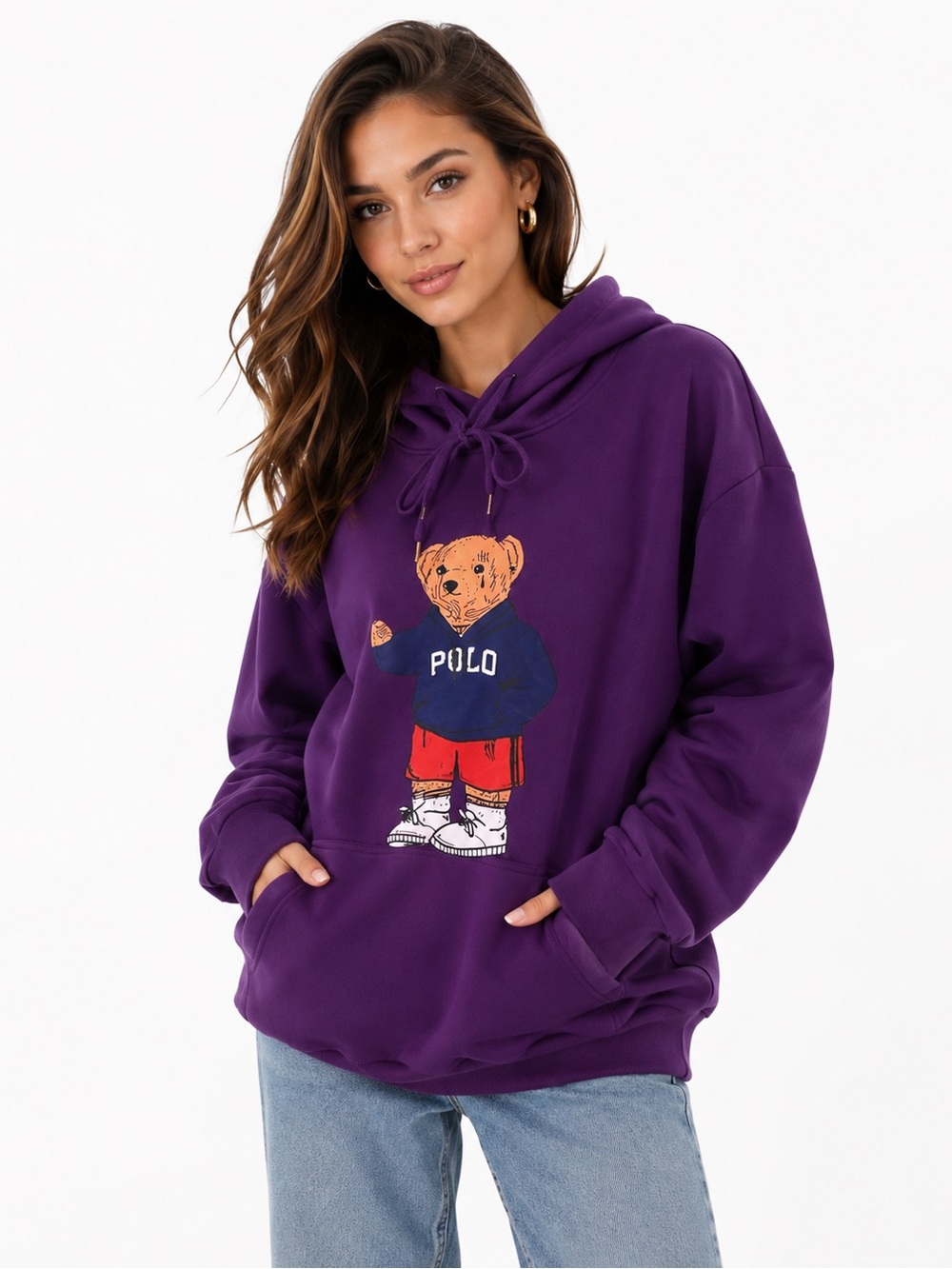 Oversized Purple Bear Hoodie - PTP 27